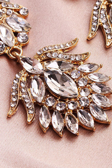 Boucles d’oreilles de mariée simples en strass